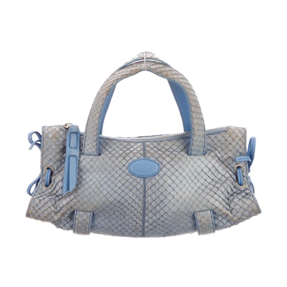 Tod’s Python Mini-Handbag In Slate Blue - image 1